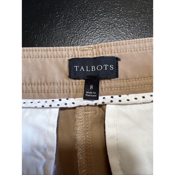 Talbots Pants Women 8 Beige Tan Khaki Chino Cargo Straight 27" Inseam NEW Preppy - Picture 5 of 10